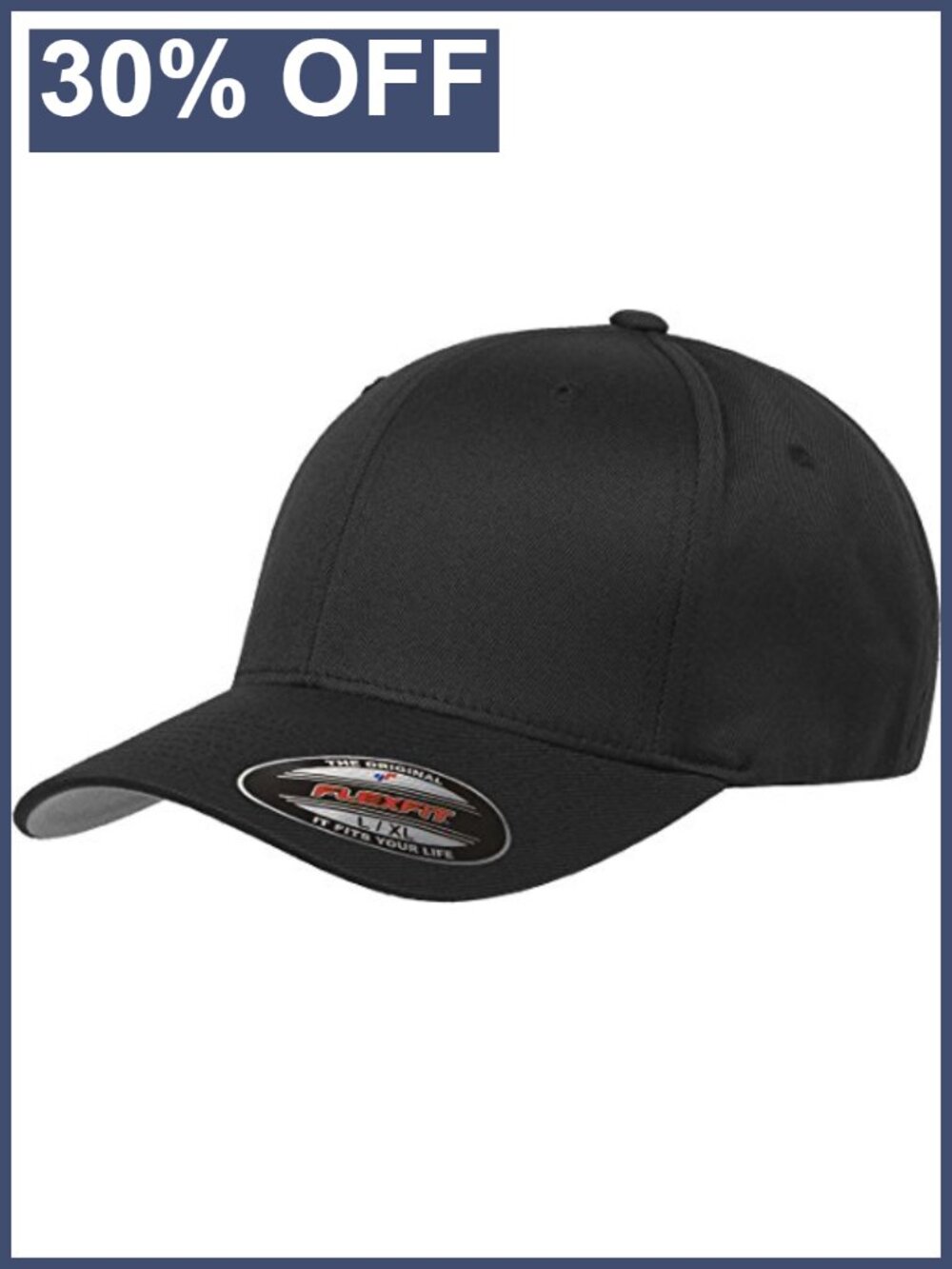 Men's Athletic Baseball Fitted Cap Mid-Profile Wool-Like Stretch Band